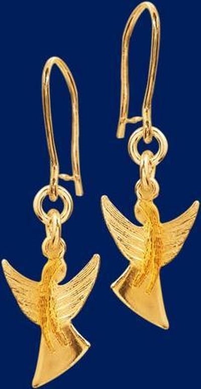 Oorbellen, hang, Kleine gouden beschermengel
