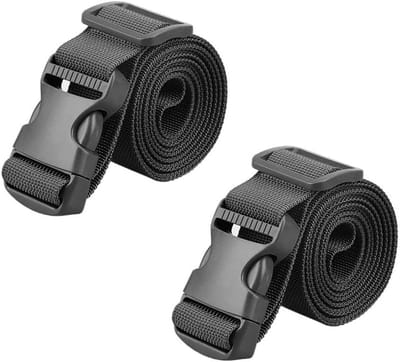 Spanband, 1 m, 2 stuks, korte sjorbanden met metalen gespen, professionele spanbanden met klemsluiting voor snelle beveiliging in de auto, fietsendrager, motorfiets, kano, bagage, surfboard