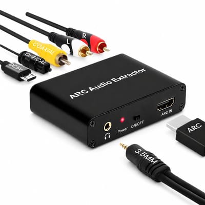 Audio-Adapter - ARC Audio Retour - HDMI naar Optisch/Coax/RCA - 192kHz - Zwart