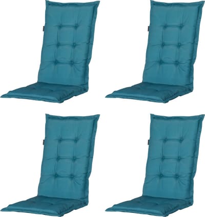 Madison - Tuinkussen - Universeel - Lage Rug - 4 st. - Panama Sea Blue - 105x50cm - Blauw - Tuinstoelkussens - Standaardstoel