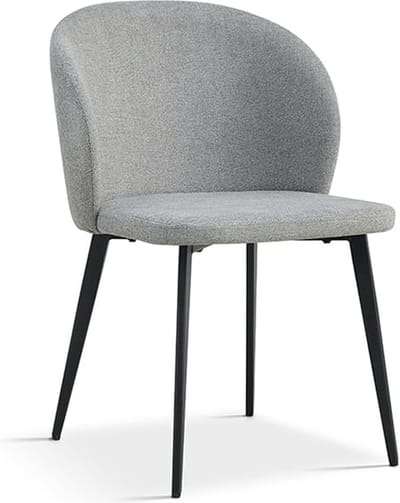 Stoel Lena Lichtgrijs - Stof - Set van 4 - Zithoogte 46 cm - Zitdiepte 45 cm