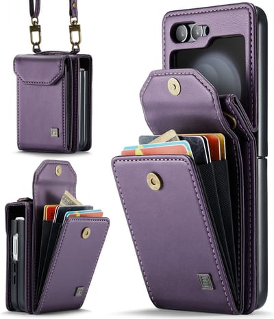Luxe Flip Case met RFID Bescherming Kaarthouder voor Samsung Galaxy Z Flip 6 / Z Flip 7 FE _ Paars