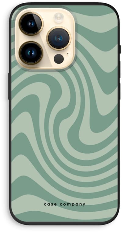 Case Company® - Hoesje geschikt voor iPhone 14 Pro hoesje - Swirl Groen - Biologisch Afbreekbaar Telefoonhoesje - Bescherming alle Kanten en Schermrand
