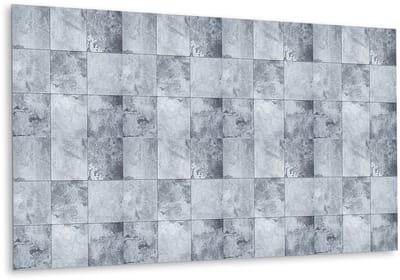Tulup PVC Wandpaneel - Stenen Lappendeken Vinyl Wandpaneel - 100 cm x 50 cm - Grijs Wandpaneel PVC - 1 stuk - Vinyl Wandpaneel - Industrieel Muurpaneel - Wandbekleding Vinyl - Plaktegels Keuken en Badkamer