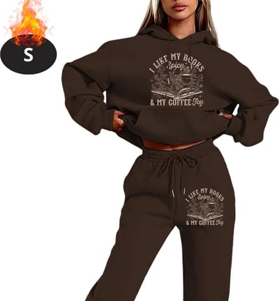 Nivard Joggingpak - Huispak - Volwassenen - Trainingspak - Comfortabel - Joggingsbroek - Tracksuit - Dames - Winter - Koffie - S