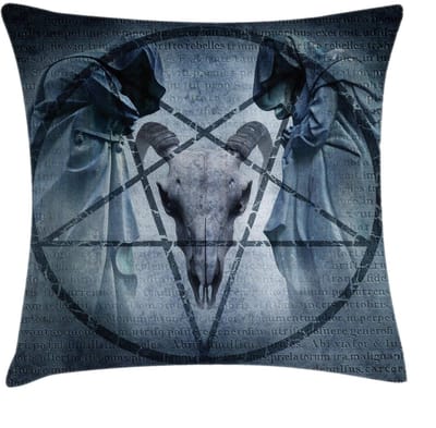 ABAKUHAUS Horrorhuis Kussenhoes – Dubbelzijdig – Blauw-Teal 50x50 cm