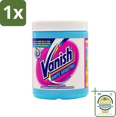 1 x Vanish White Sensitive - Vlekkenverwijderaar Poeder - Witte Was - 1125 Gram- Witte Was - Vlekverwijderaar - Gevoelige Stoffen - Witte Wasmiddel - Sensitive Was