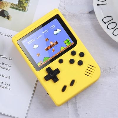 Macaron Mini Console de jeu portable rétro 500 en un jeu Double TV pour enfants nostalgique jaune