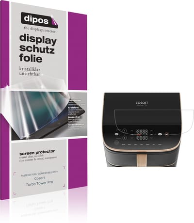 dipos – 2x Beschermfolie geschikt voor Cosori Turbo Tower Pro | Krasbestendige & heldere Screenprotector Ultra-Thin