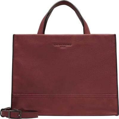 LIEBESKIND BERLIN Leren Handtas Schoudertas Lou 2 Satchel Bag Berry Donkerrood