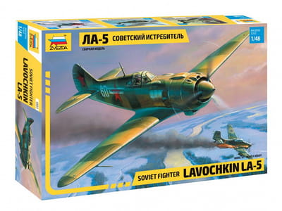 Zvezda Modelbouwpakket Vliegtuigen - 4803 Lavochkin La-5 WWII - Sovjet Jachtvliegtuig - Propellervliegtuig Plastic - 1:48 - Modelbouw