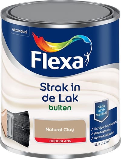 Flexa - Strak In De Lak Buitenlak Hoogglans - Natural Clay - Mengverf - 1 L