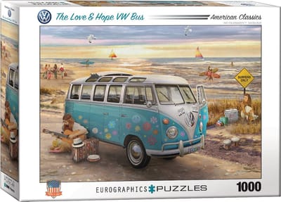 Eurographics & Volkswagen - The Love & Hope VW Bus - Greg Giordano - 1000 stukjes 68×48cm (b×h) - Legpuzzel