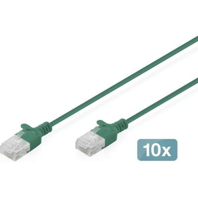 Digitus DK-1618-020S-G-10 RJ45 Netwerkkabel, patchkabel CAT 6 U/UTP 2 m Groen 10 stuk(s)