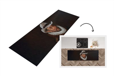 Keukenloper - Loper keuken - Willem van Oranje - Adriaen Thomasz - Cowboyhoed - 150x50 cm - Keukenloper vinyl