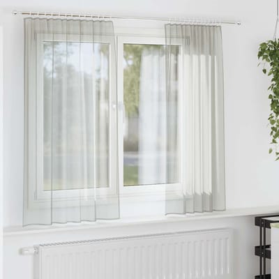 vidaXL Gordijnen voile met roedezakken 2 st lichtgrijs