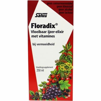 Floradix Vloeibaar Ijzer-Elixer met Vitamines - 2 x 250 ml - Voordeelverpakking