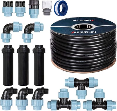 Gazon Irrigatie Startset - Bewateringssysteem Gazon - Automatische Gazonberegening - Verzonken Sproeiers - 20m Pijp