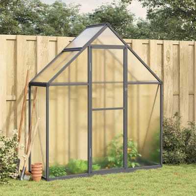 vidaXL - Tuinkas - met - basisframe - 169x58x195 - cm - aluminium - antracietkleurig