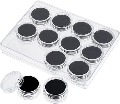 12 Stuks Diamant Gems Showbox - Acryl Kralen Opbergdozen, Plastic Sieraden Display Box voor Edelstenen, Met Schuim Mat voor Naakte Diamanten en Muntstukken, Zwart