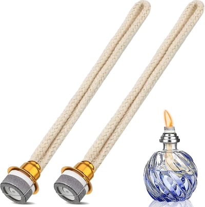 Pack of 2 wick for lamp, fragrance lamp wick with catalytic burner, catalytic burner and aromatherapy diffuser for improving room air, aromatherapy (silver)