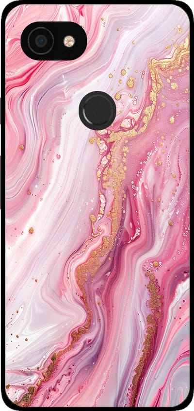 Smartphonica Telefoonhoesje voor Google Pixel 2 XL met marmer opdruk - TPU backcover case marble design - Roze geschikt voor Google Pixel 2 XL