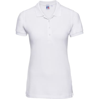 Russell Dames/dames Stretch Short Sleeve Polo Shirt (Wit)