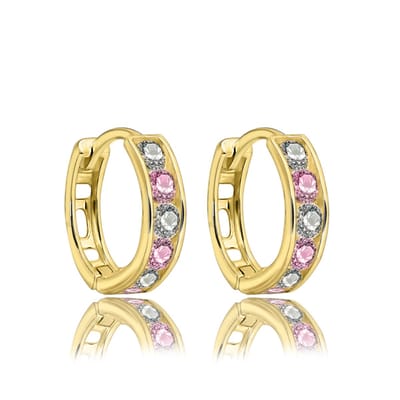Juwelier Zwartevalk - 14 karaat gouden kinder oorbellen met zirkonia 12.111.066/11 mm--
