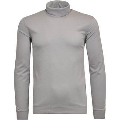 Ragman T-Shirt Fine Cotton Jersey Rollneck Shirt Long Sleeve Bottom Rib Zilvergrijs / male