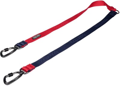 Boondog Twin Leash - Koppelstuk voor 2 Honden - Dubbele Riem - Verschillende Lengtes - Karabijnhaken - Voor Twee Honden - Navy/Red - Maat S