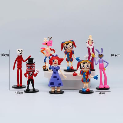 8 Stuks Het Geweldige Circus Model Speelgoed Cartoon Kunst Accessoires Hobby's Anime Circus Cadeau Voor Kinderen Beloning Cartoon Decoratie gray