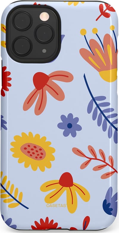 Casetastic hoesje geschikt voor Apple iPhone 11 Pro - Dubbellaagse bescherming - Bloemenval - Fashion Case - Lavendel Goud Terracotta