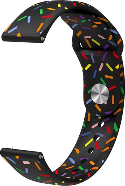 Siliconen bandje - geschikt voor Samsung Galaxy Watch 7 / Watch FE / Watch 6 / Watch 6 Classic / Watch 5 / Watch 5 Pro / Watch 4 / Watch 4 Classic / Watch 3 41 mm / Watch 42 mm / Active / Active 2 - wit confetti