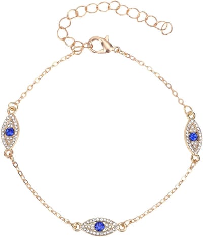 Gouden Evil Eye Enkelband voor Vrouwen, Verstelbare Boho Enkelband, Waterdichte Zomer Strand Sieraad Cadeau voor Haar