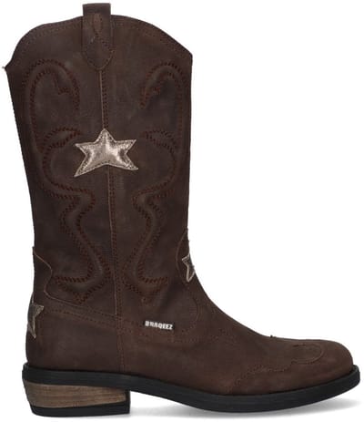 Braqeez 425739-517 Meisjes Cowboyboots - Bruin - Suède - Ritssluiting