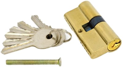 AWTOOLS AW23900 - Symmetrische Wkładka - Buitendeur- en Binnendeur - Polijst Mosiądz - 31/31 mm