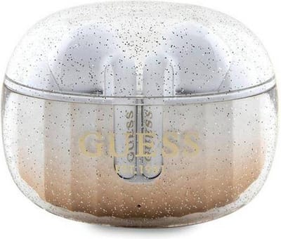 GUESS Glitter Gradient TWS Bluetooth headphones with docking station - gold