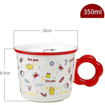 Kerstcadeaus Hoge Waarde Keramische Kop Kerstbeker Creatieve Mok Leuke Waterbekerset 350ML