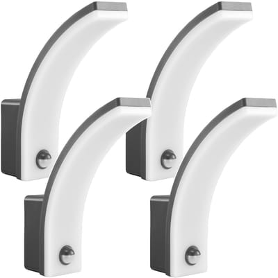 Maclean - 4 stuks LED lamp - Buitenlamp - Wandlamp - PIR bewegingssensor - 20W - IP65 - 2000lm - 4000K - Grijs