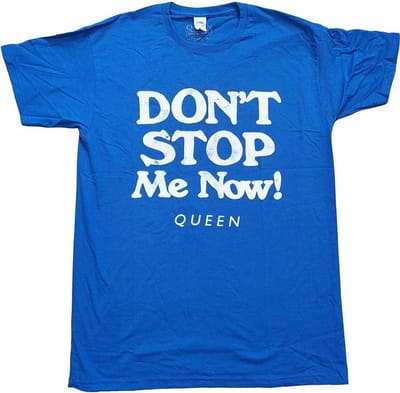 Queen - Don't Stop Me Now Heren T-shirt - S - Blauw