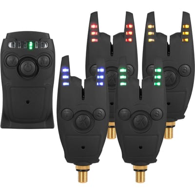 Lixada Visaas-alarmset met draagbare koffer Visaas-waarschuwingsset Lichtgevend visaas JY-62-4 black