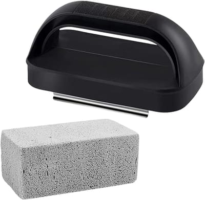 Grill reiniger - Puimsteen blok - Buitenkeuken schoonmaken - Natuurlijk materiaal - Compact formaat - Grijs