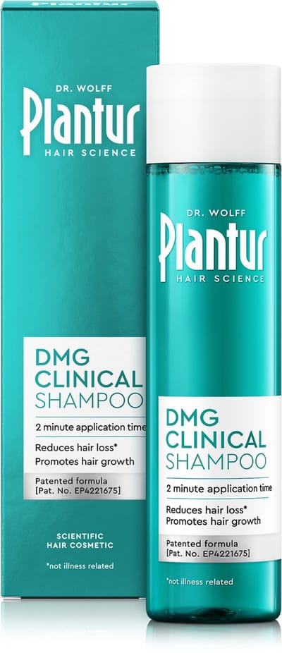Plantur DMG Clinical Shampoo, 250 ml – Helpt haaruitval te verminderen & stimuleert haargroei – Met DMG & cafeïne – Voor vrouwen