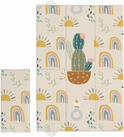 Baby Verschoonmat - Draagbare Mat - Onderweg Luiers Wisselen - Waterdicht en Afwasbaar - 40x60 cm - Cactus
