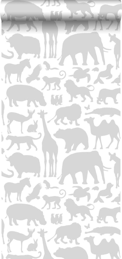 ESTAhome behang dieren grijs - 53 cm x 10.05 m - 139054