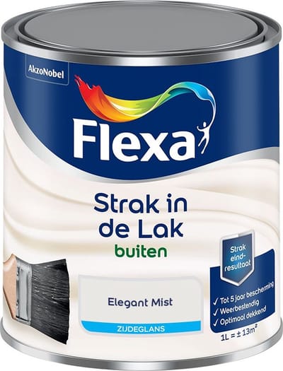 Flexa - Strak In De Lak Buitenlak Zijdeglans - Elegant Mist - Mengverf - 1 L