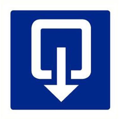 Uitgang sticker, blauw wit 150 x 150 mm