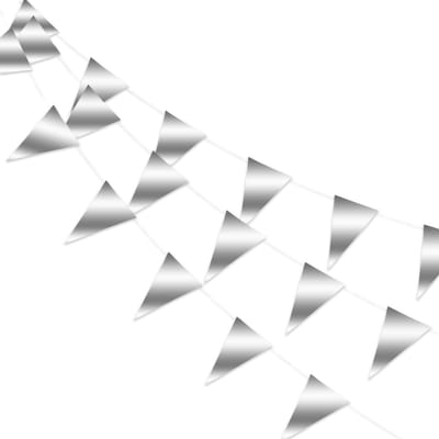 Q2P - Slingers - Verjaardag - Versiering - Vlaggenlijn - Feestartikelen - Feest - Decoratie - Slinger - Zilver