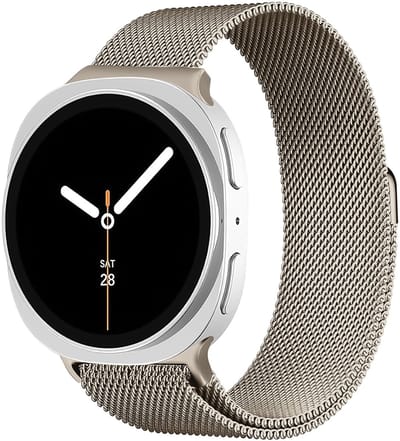 SBG Milanees Bandje Geschikt voor Samsung Galaxy Watch 8 - Roestvrij Stalen Horlogebandje Magnetisch - Sterrenlicht