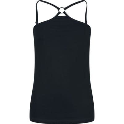 R.E.D. Rock-Engineered Design zwart top met bandjes met ringdetails - Dames - S